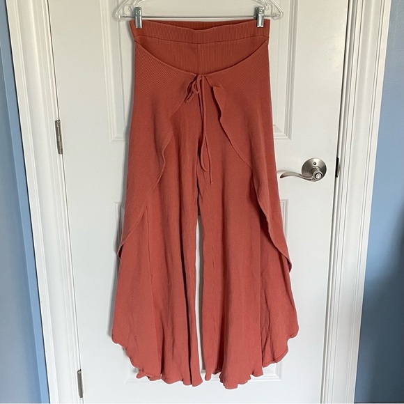 Free People Beach Saturday night ribbed knit wide leg Pants 47272 - Picture 2 of 11